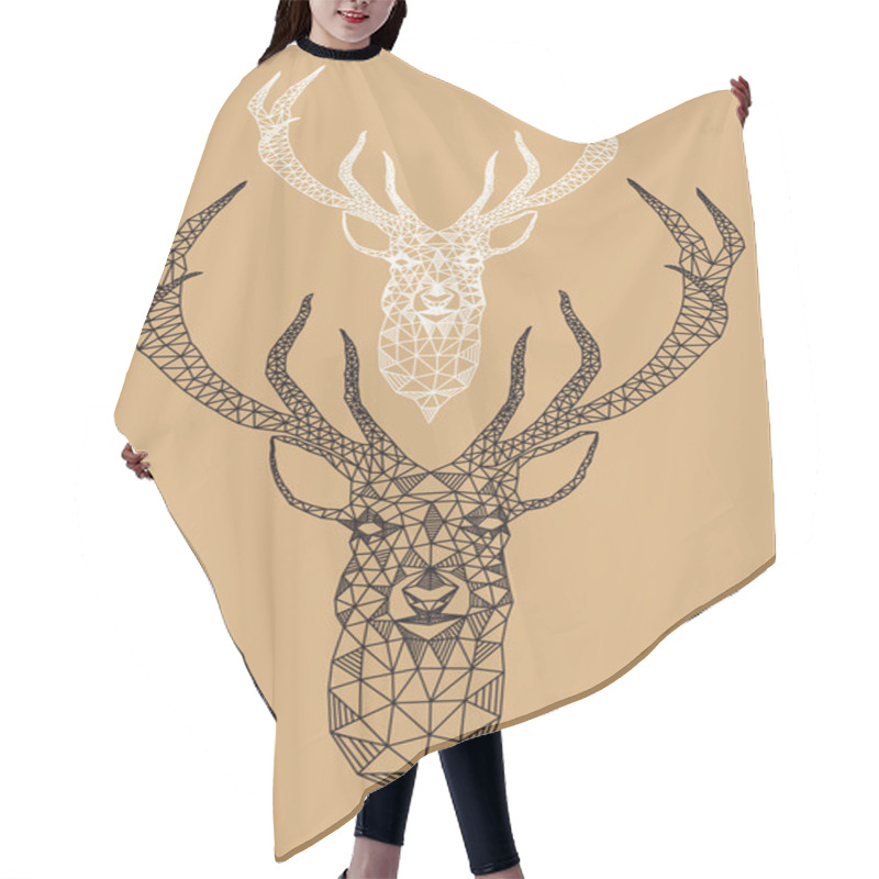 Personality  Christmas Deer With Geometric Pattern, Vector Hair Cutting Cape