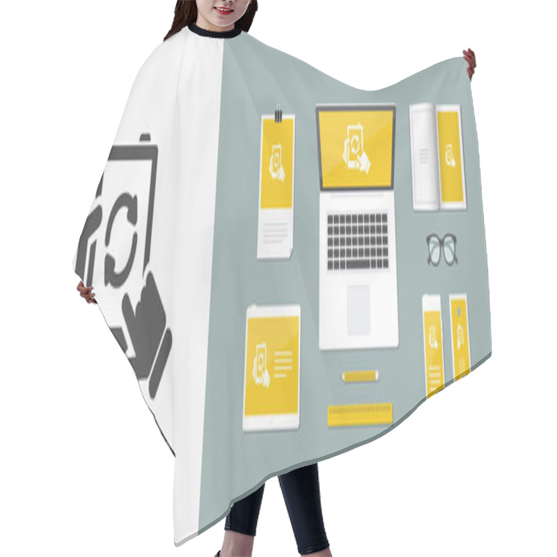 Personality  Tablet Simple Icon Hair Cutting Cape