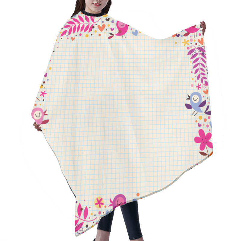 Personality  Floral Border With Birds Hair Cutting Cape