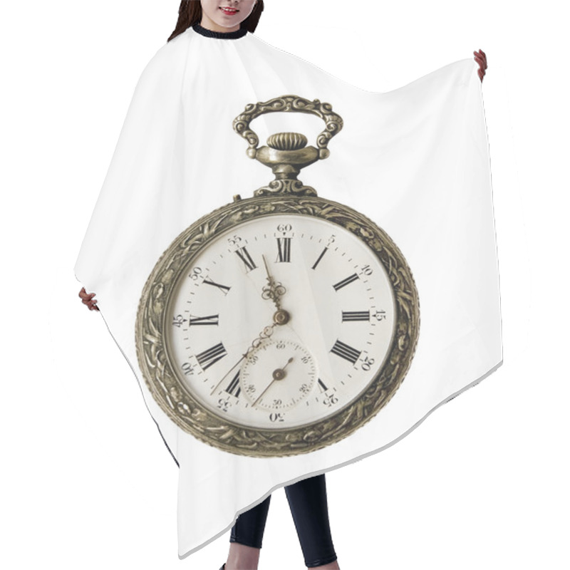 Personality  Old Pocket Watch Hair Cutting Cape