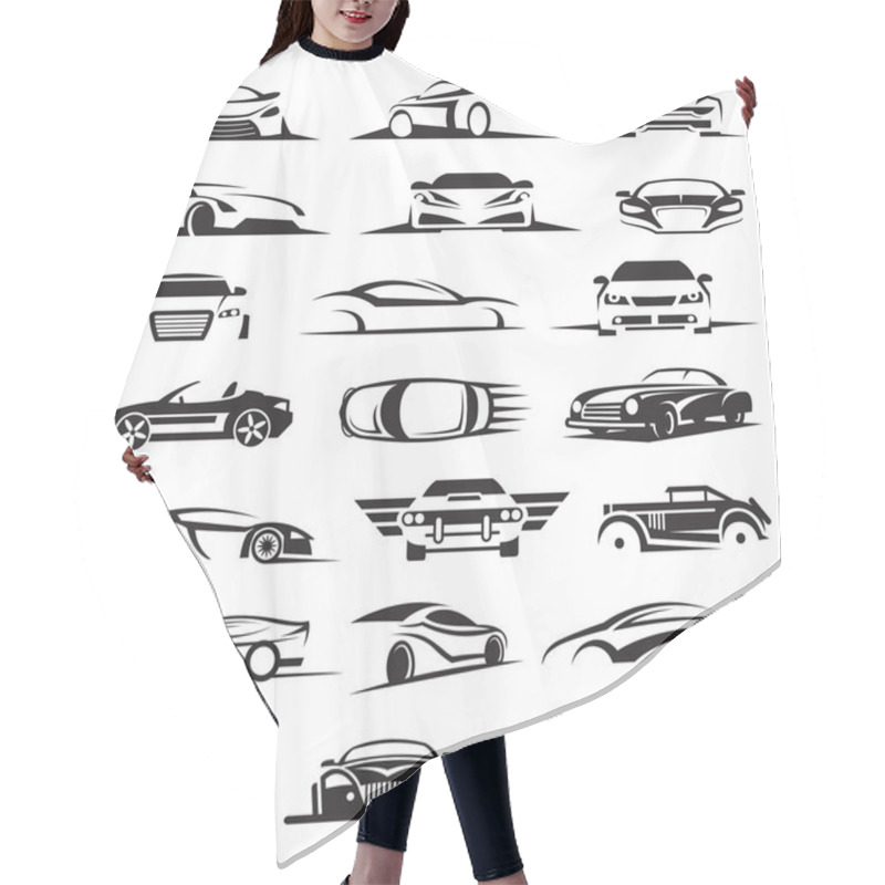 Personality  Car Icon Set Hair Cutting Cape