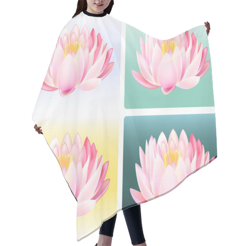 Personality  Vector Illustration Of Lotus Hair Cutting Cape