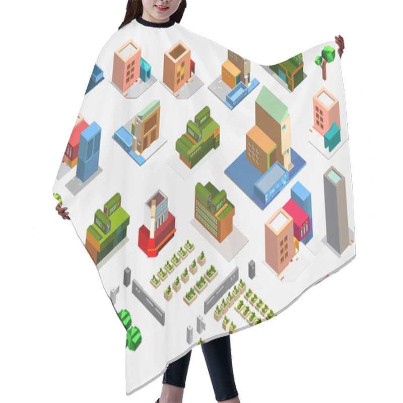 Personality  Urban, Buildings, City, Vector Illustration Hair Cutting Cape