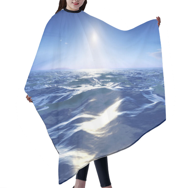 Personality  Blue Ocean With Sun Over Horizon  Hair Cutting Cape