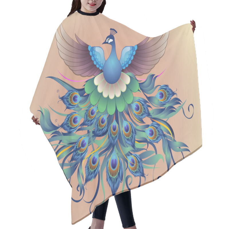 Personality  Flying Peacock Hair Cutting Cape