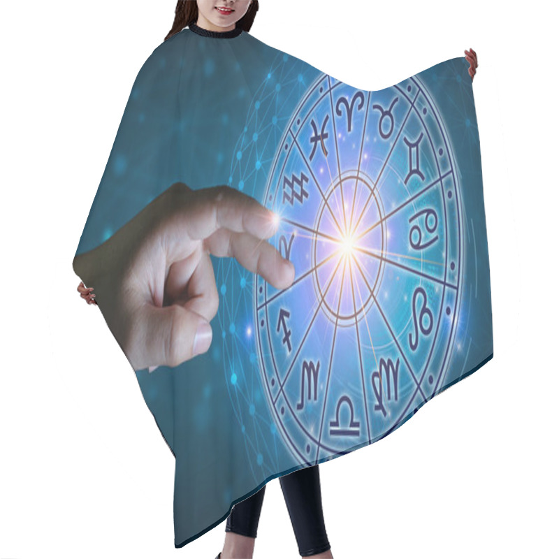 Personality  Zodiac Signs Inside Of Horoscope Circle. Astrology In The Sky With Many Stars And Moons  Astrology And Horoscopes Concept Hair Cutting Cape