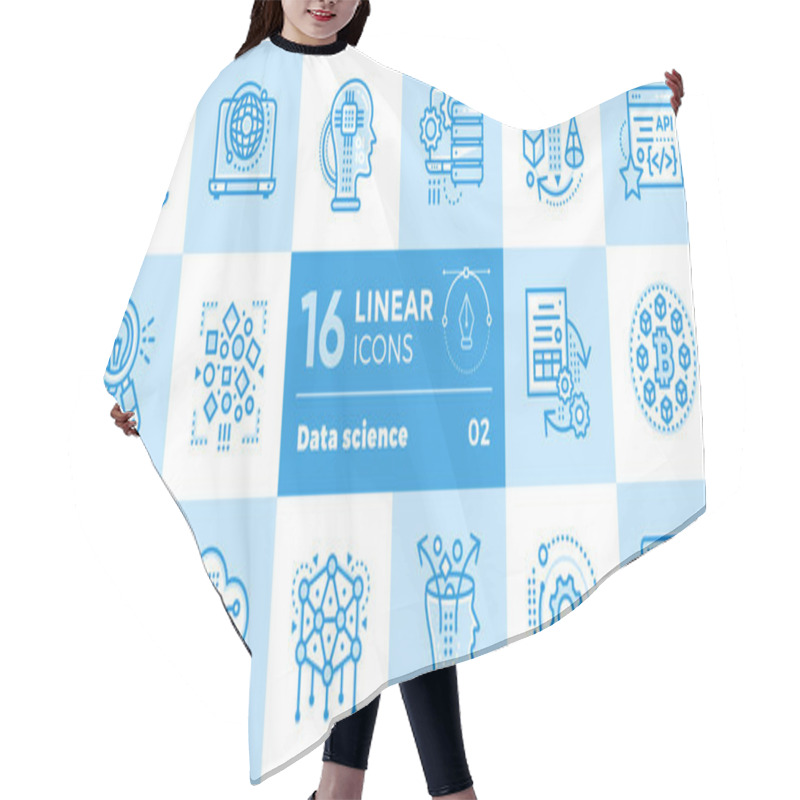 Personality  Linear Icon Set Of Data Science Technology And Machine Learning  Hair Cutting Cape