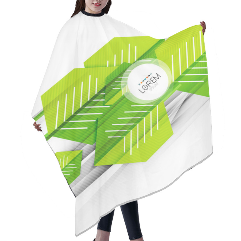 Personality  Green Stylized Geometrical Leaves Hair Cutting Cape