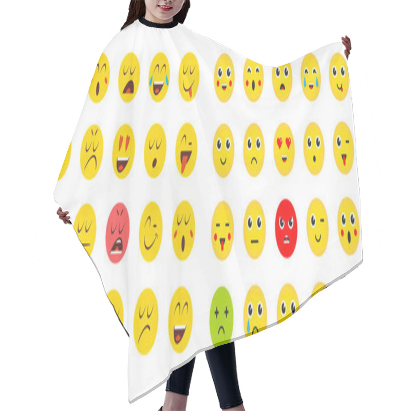 Personality  Set Of Emoticons For Devices Hair Cutting Cape