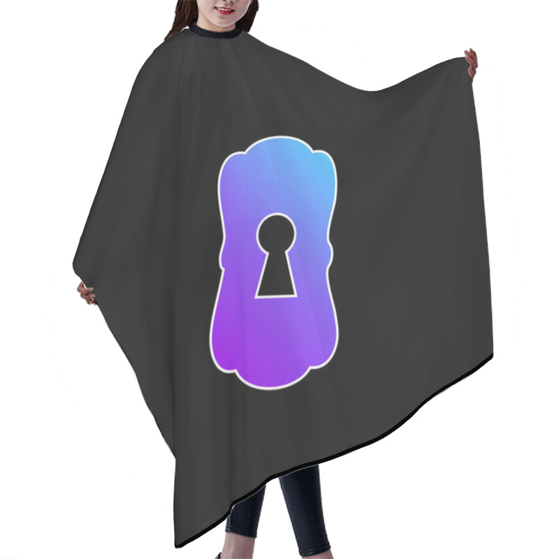 Personality  Big Keyhole Black Shape Blue Gradient Vector Icon Hair Cutting Cape