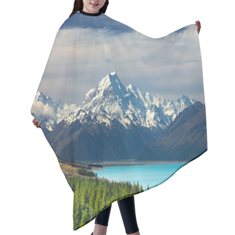 Personality  Mount Cook And Pukaki Lake, New Zealand Hair Cutting Cape