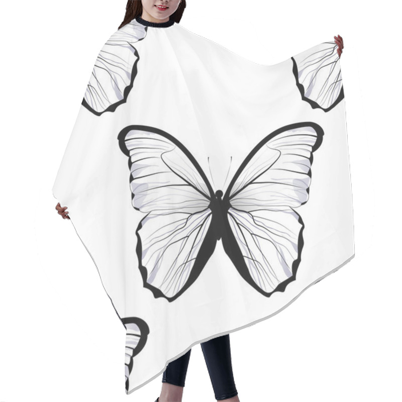 Personality  Seamless Tiling Repeating Butterfly Pattern Hair Cutting Cape