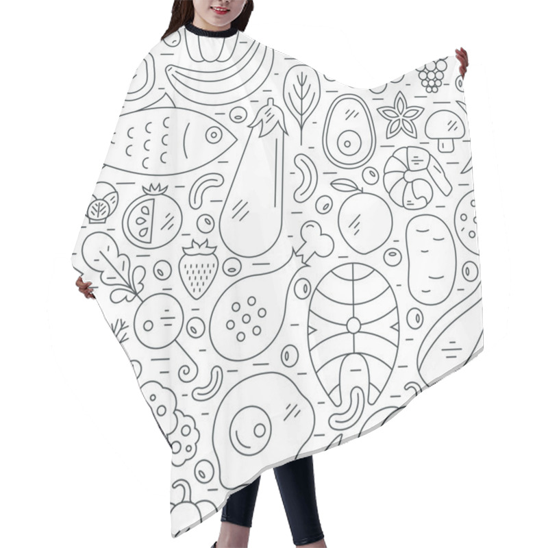 Personality  Healthy Food Illustration Hair Cutting Cape