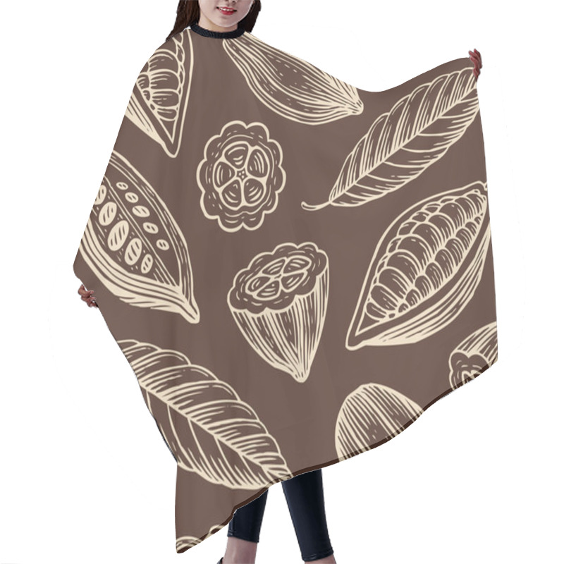 Personality  Cocoa Pattern Hair Cutting Cape