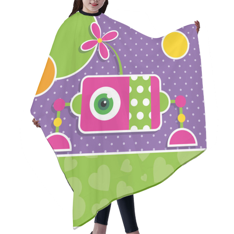 Personality  Cute Robot Greeting Card Hair Cutting Cape