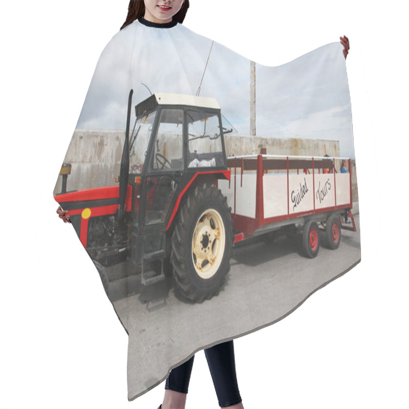 Personality  Guided Tours On The Red Tractor On Inisheer Hair Cutting Cape