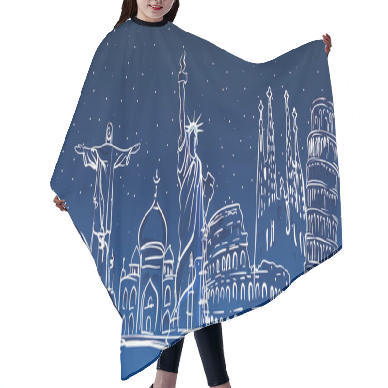 Personality  World Famous Landmarks Hair Cutting Cape