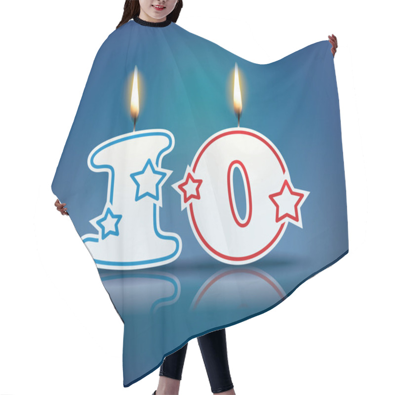 Personality  Birthday Candle Number 10 Hair Cutting Cape