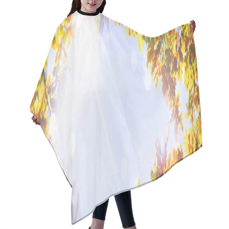 Personality  Autumnal Oak Leaves On The Sun. Fall Blurred Background Hair Cutting Cape