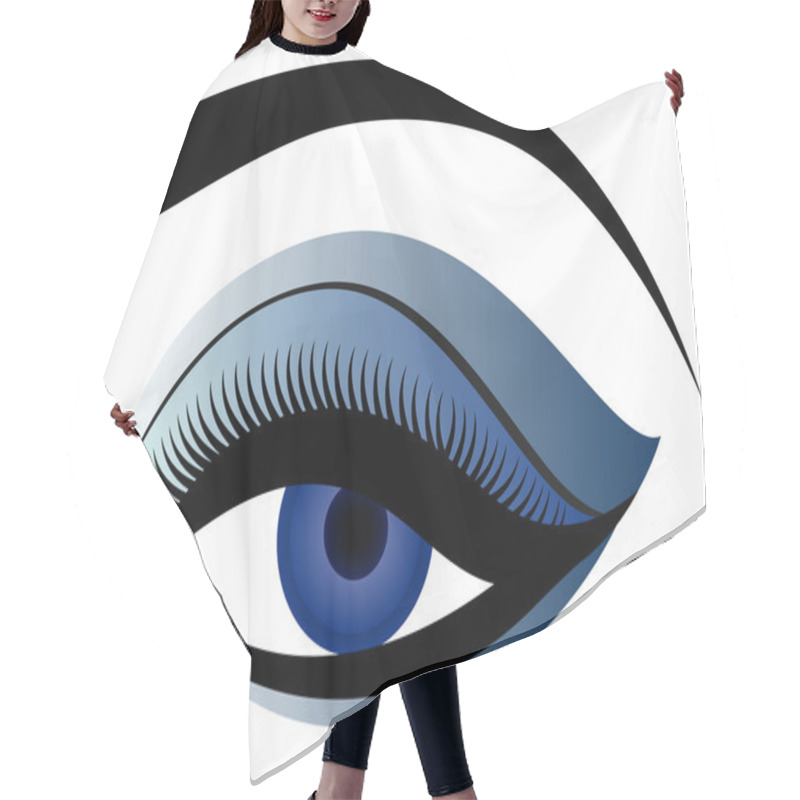 Personality  Eye With Fluffy Eyelid In Blue Hues Hair Cutting Cape