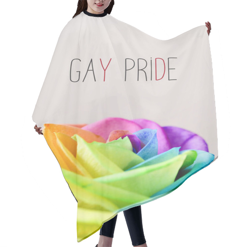 Personality  Rainbow Rose And Text Gay Pride Hair Cutting Cape