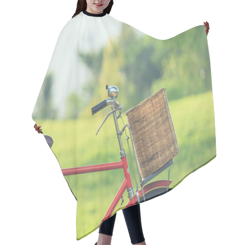 Personality  Red Japan Style Classic Bicycle At The Park Hair Cutting Cape