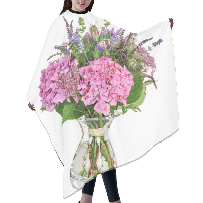 Personality  Bouquet With Herbs And Hydrangea Hair Cutting Cape