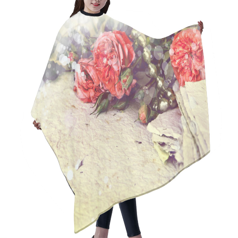 Personality  Pink Roses And Handmade Paper Hair Cutting Cape