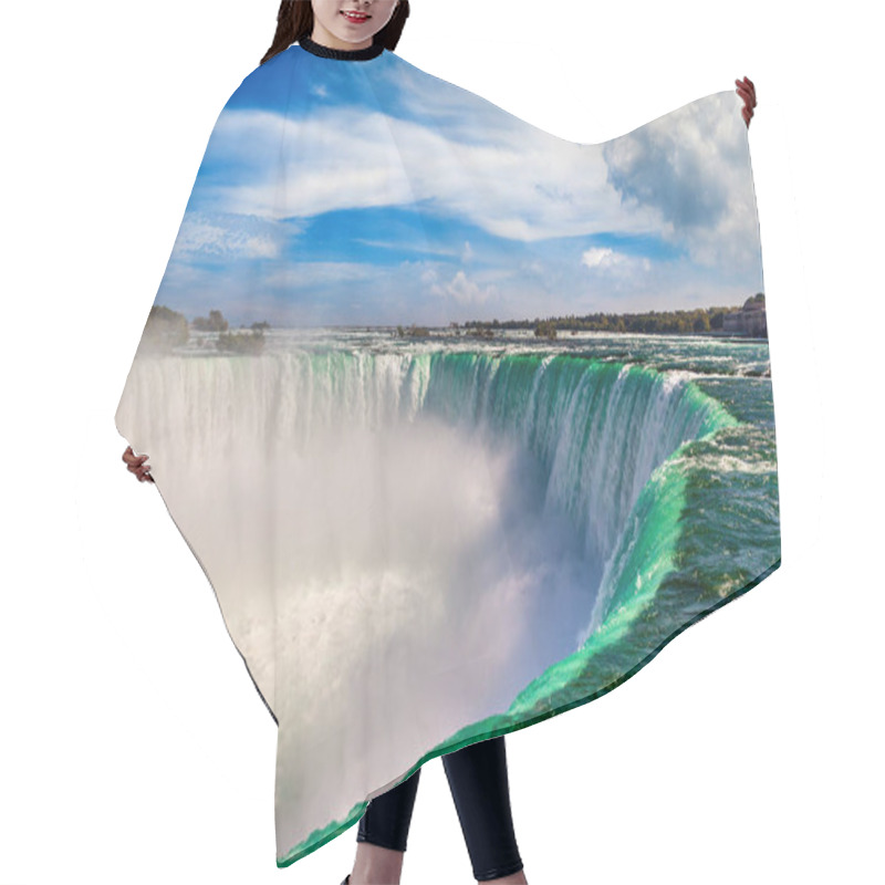 Personality  Canadian Side View Of Niagara Falls, Horseshoe Falls In A Sunny Day  In Niagara Falls, Ontario, Canada Hair Cutting Cape