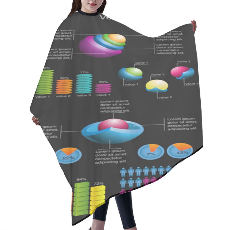 Personality  Elements Of Infographics, Vector Illustration Hair Cutting Cape