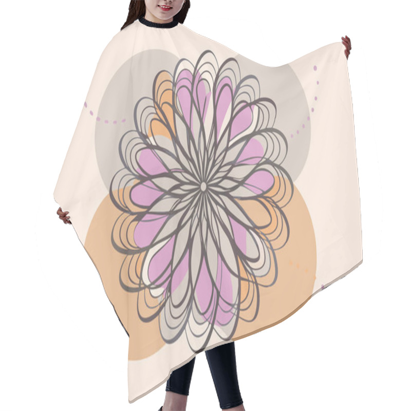 Personality  Vibrant Abstract Flower Design With Spiral Pattern Hair Cutting Cape