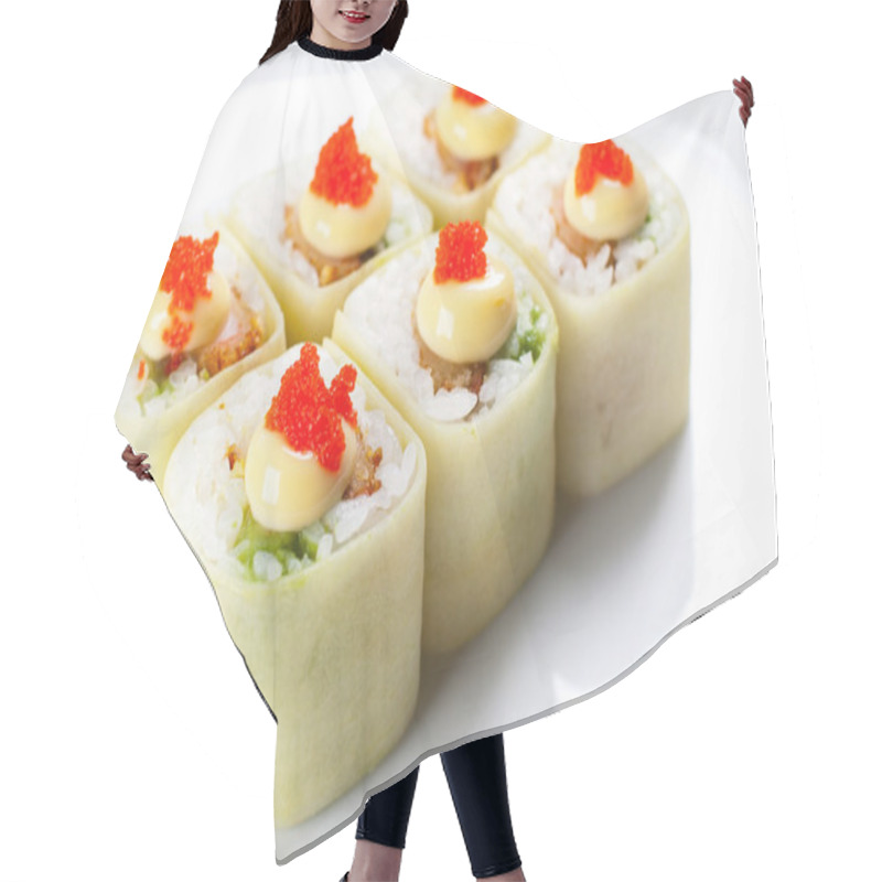 Personality  Japanese Bamboo Rolls Hair Cutting Cape