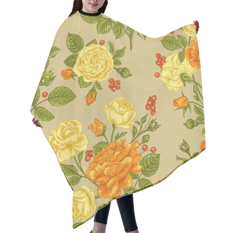 Personality  Pattern With Yellow Roses Hair Cutting Cape