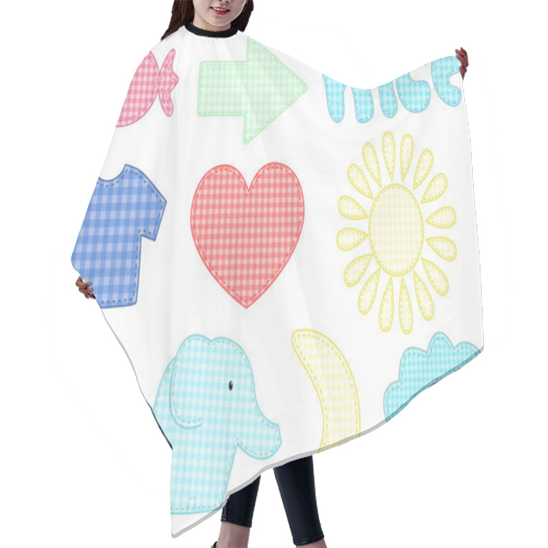 Personality  Set Of Vector Textile Applications Hair Cutting Cape