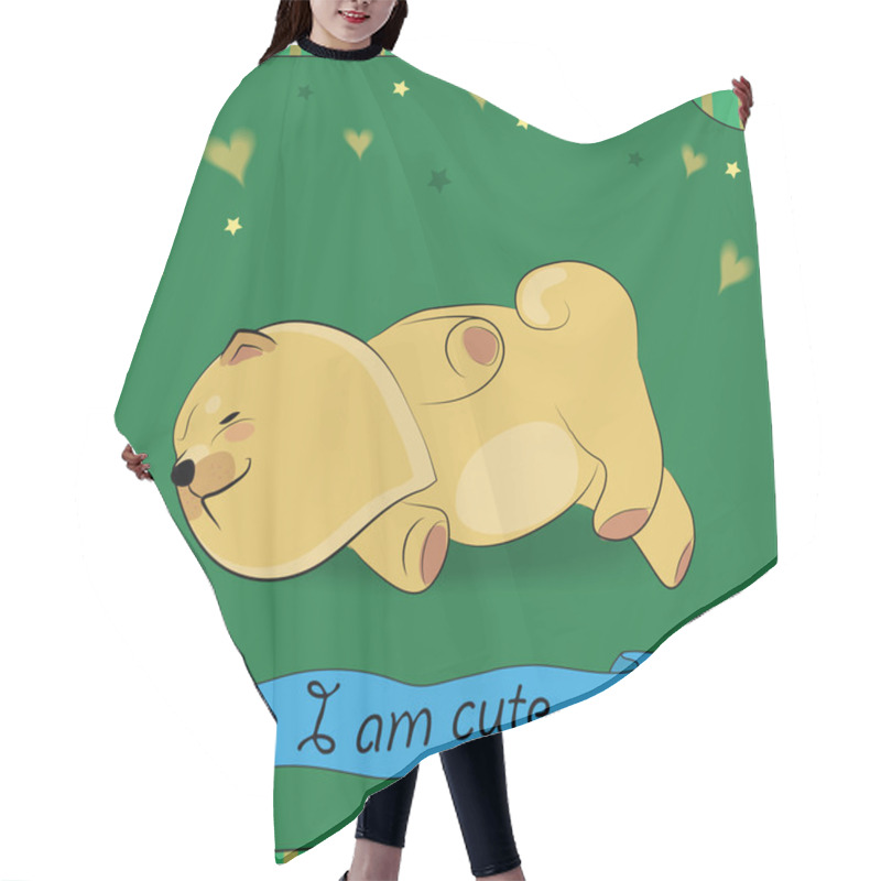 Personality  Cute Sleeping Dog Chow Hair Cutting Cape