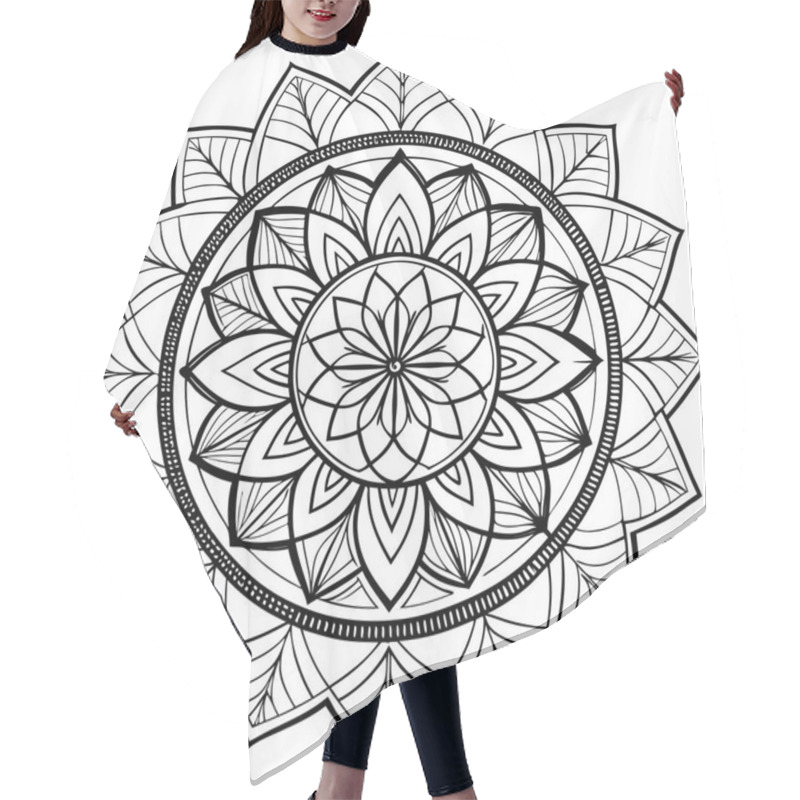 Personality  Floral Mandala Vector Art Print Ready Hair Cutting Cape