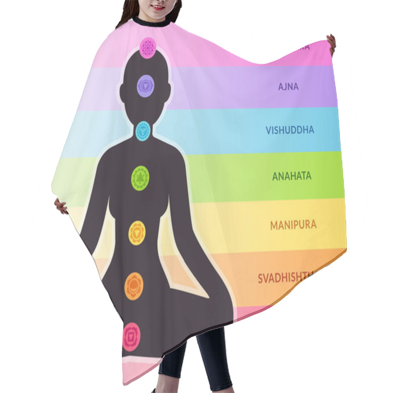 Personality  Chakras On Female Body Hair Cutting Cape