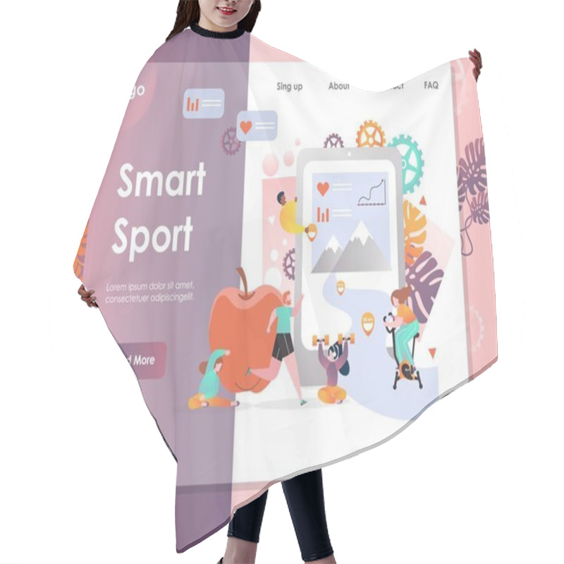 Personality  Smart Sport Vector Website Landing Page Design Template Hair Cutting Cape