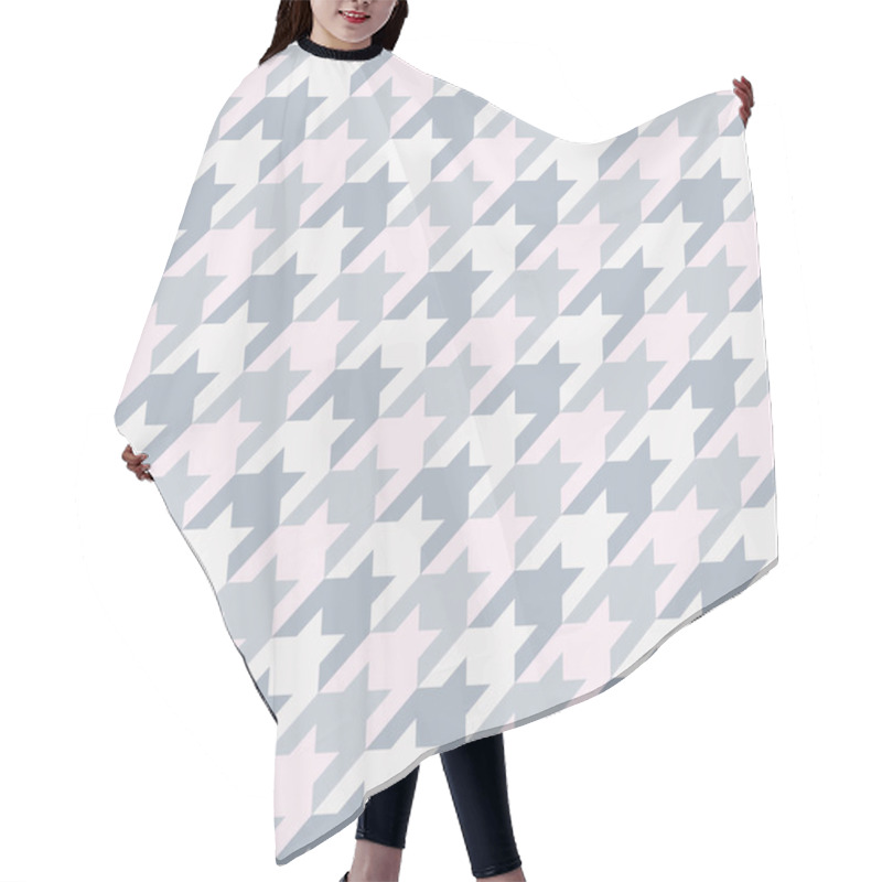 Personality  Seamless Surface Pattern With Houndstooth Ornament. Classic Fashion Fabric Print. Checked Geometric Background. Hair Cutting Cape