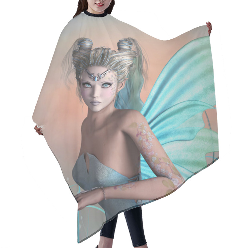 Personality  Little Blue Fairy Hair Cutting Cape