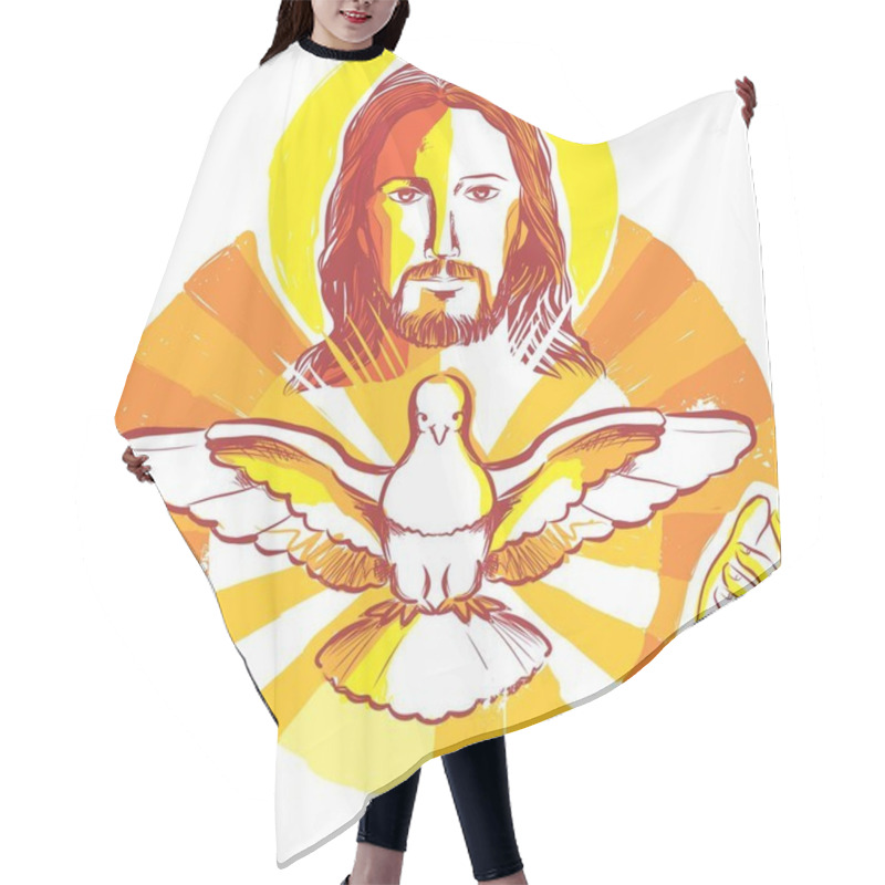 Personality  Jesus And The Holy Spirit Hair Cutting Cape