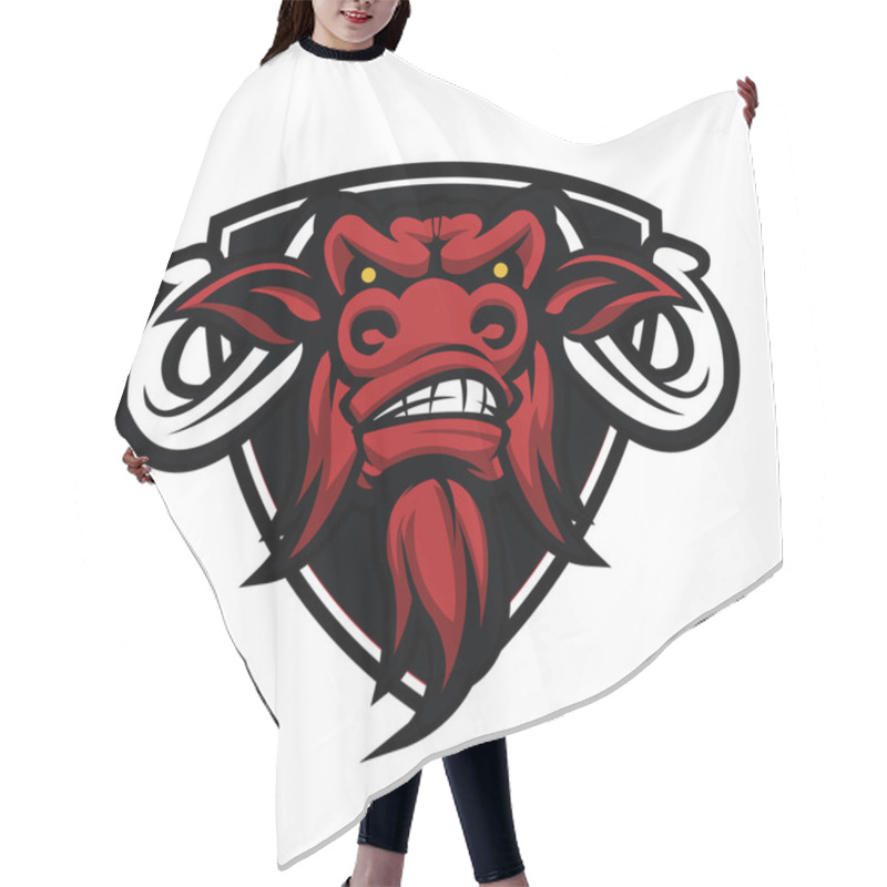 Personality  Head Of Bull In Shield Hair Cutting Cape