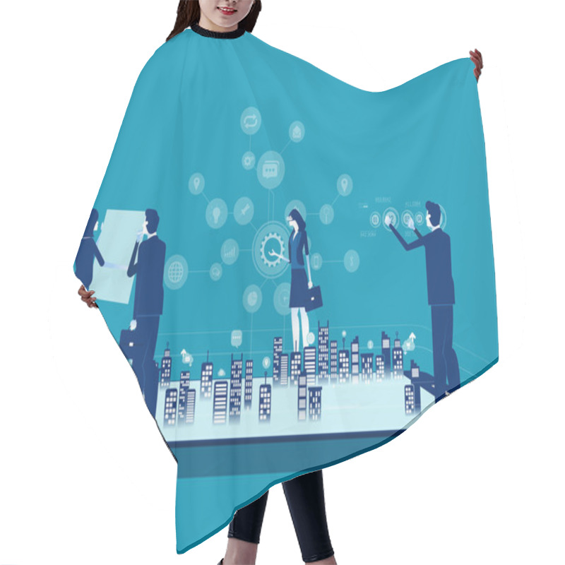 Personality  Business Innovation Planning And Analysis. Concept Business Vector Illustration, Portable Information Device. Hair Cutting Cape