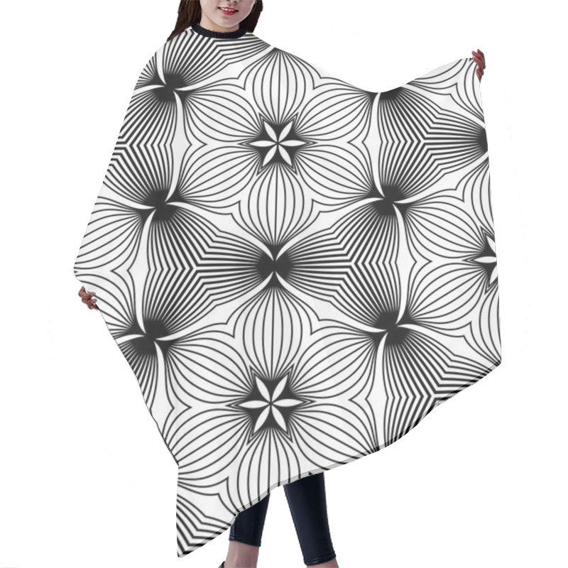 Personality  Black And White Op Art Design, Vector Seamless Pattern Backgroun Hair Cutting Cape