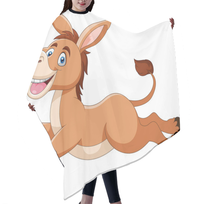 Personality  Cute Donkey Cartoon A Smile Hair Cutting Cape