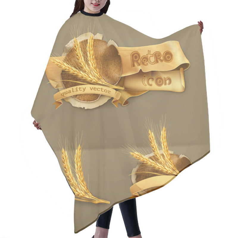 Personality  Ears Of Wheat, Vector Icon Hair Cutting Cape