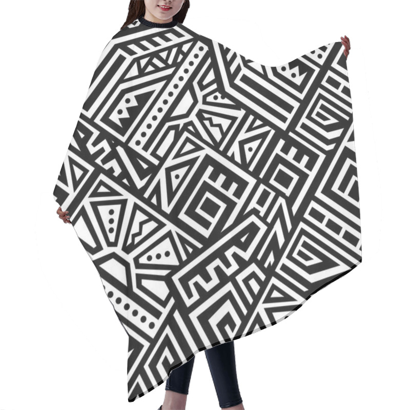 Personality  Abstract Vector Seamless Pattern In Ethnic Style Hair Cutting Cape