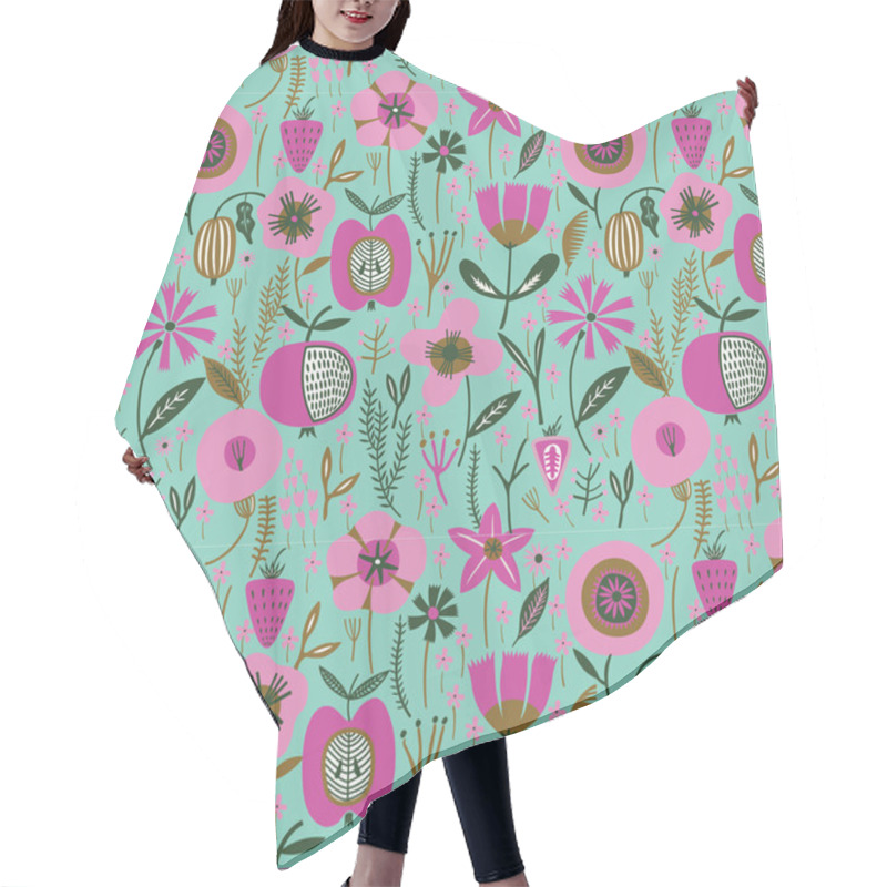 Personality  Pattern With Fruits And Flowers Hair Cutting Cape