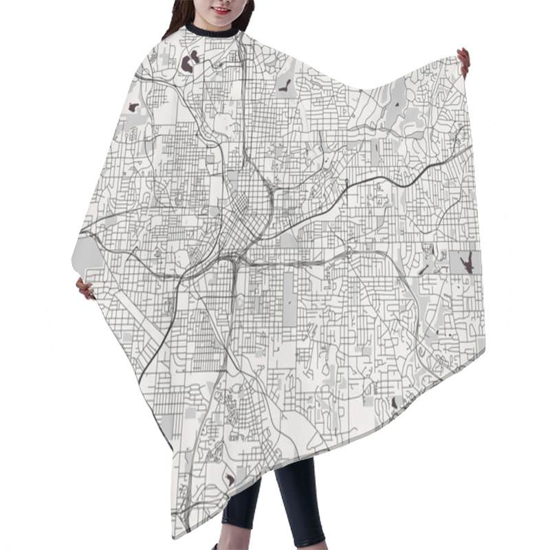 Personality  Vector Map Of The City Of Atlanta, USA Hair Cutting Cape