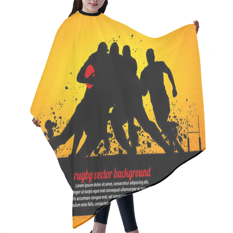 Personality  Rugby Poster Vector Hair Cutting Cape